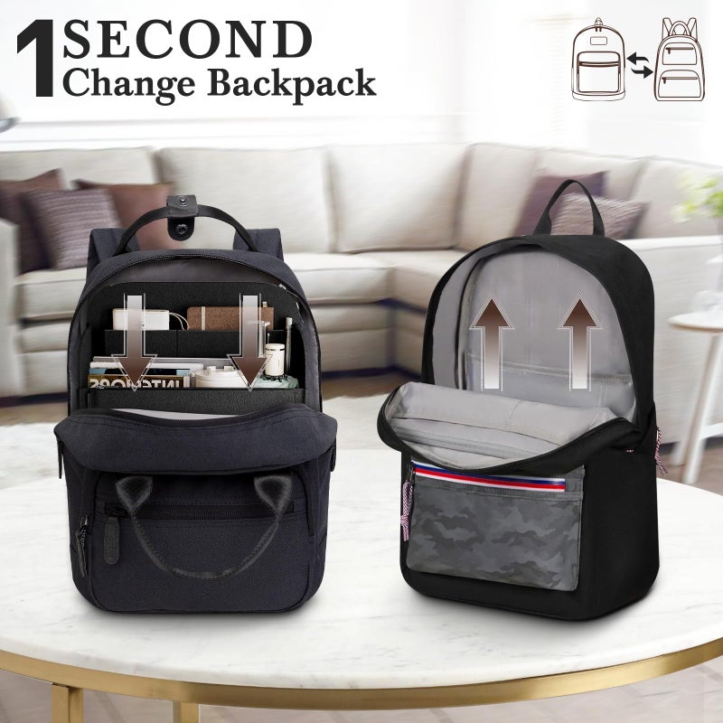 APSOONSELL Felt Backpack Organizer Insert Lightweight Backpack Shaper Foldable Tote Organizer for Handbag Tote Rucksack Shoulder Bag, Black, M - Image 5